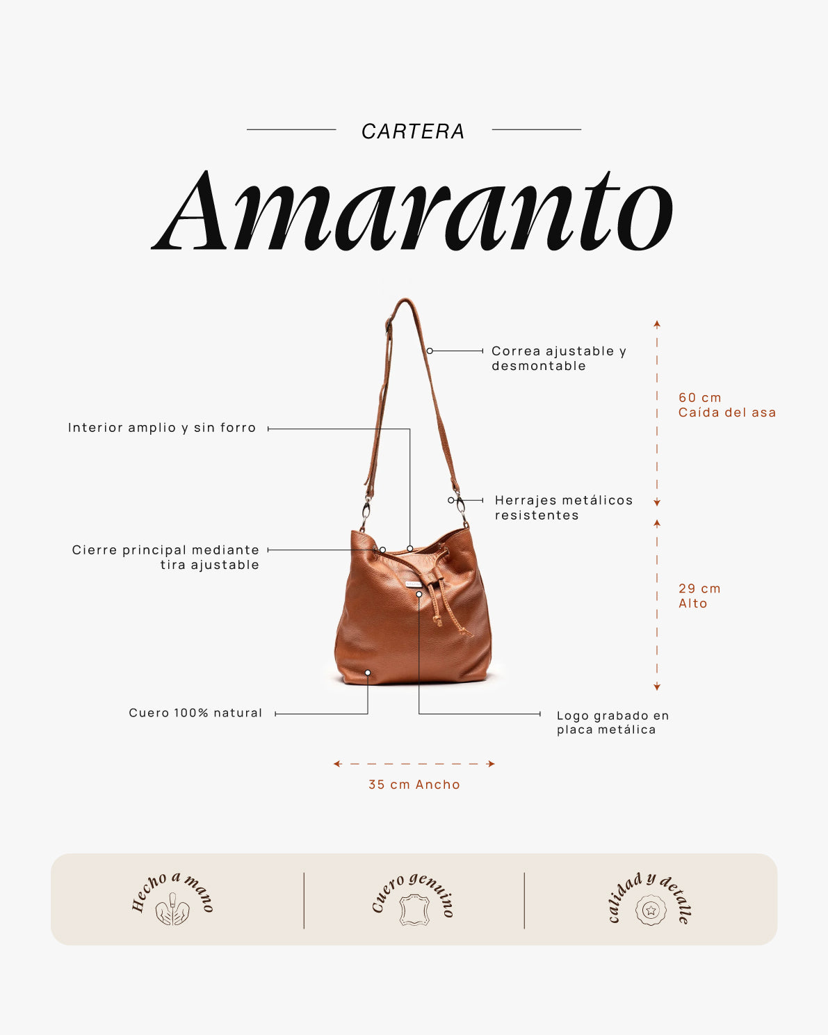 Cartera Amaranto Cognac