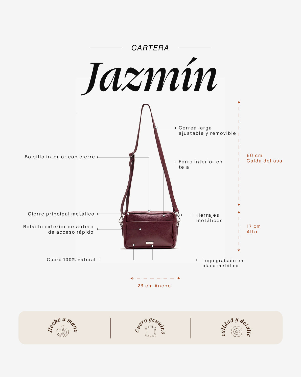 Cartera Jazmín Cherry