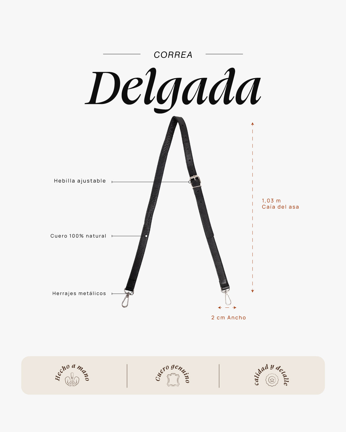 Correa Delgada Negro