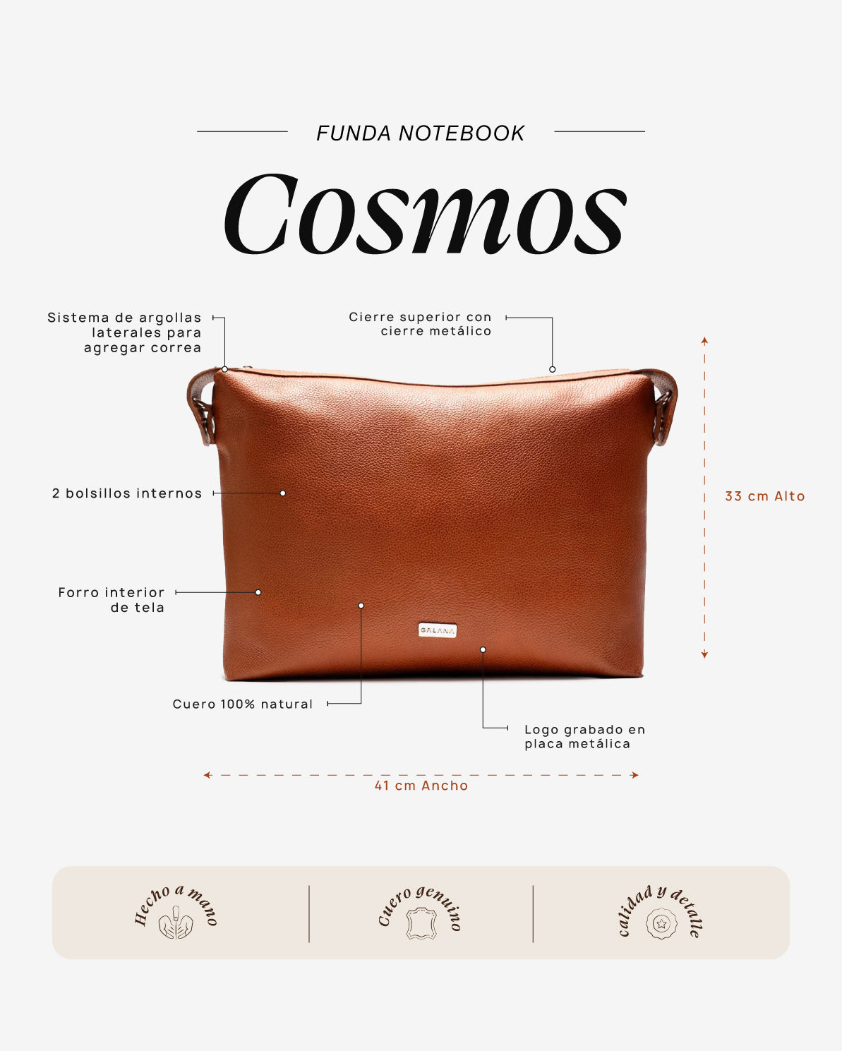 Funda Notebook Cosmos Cognac