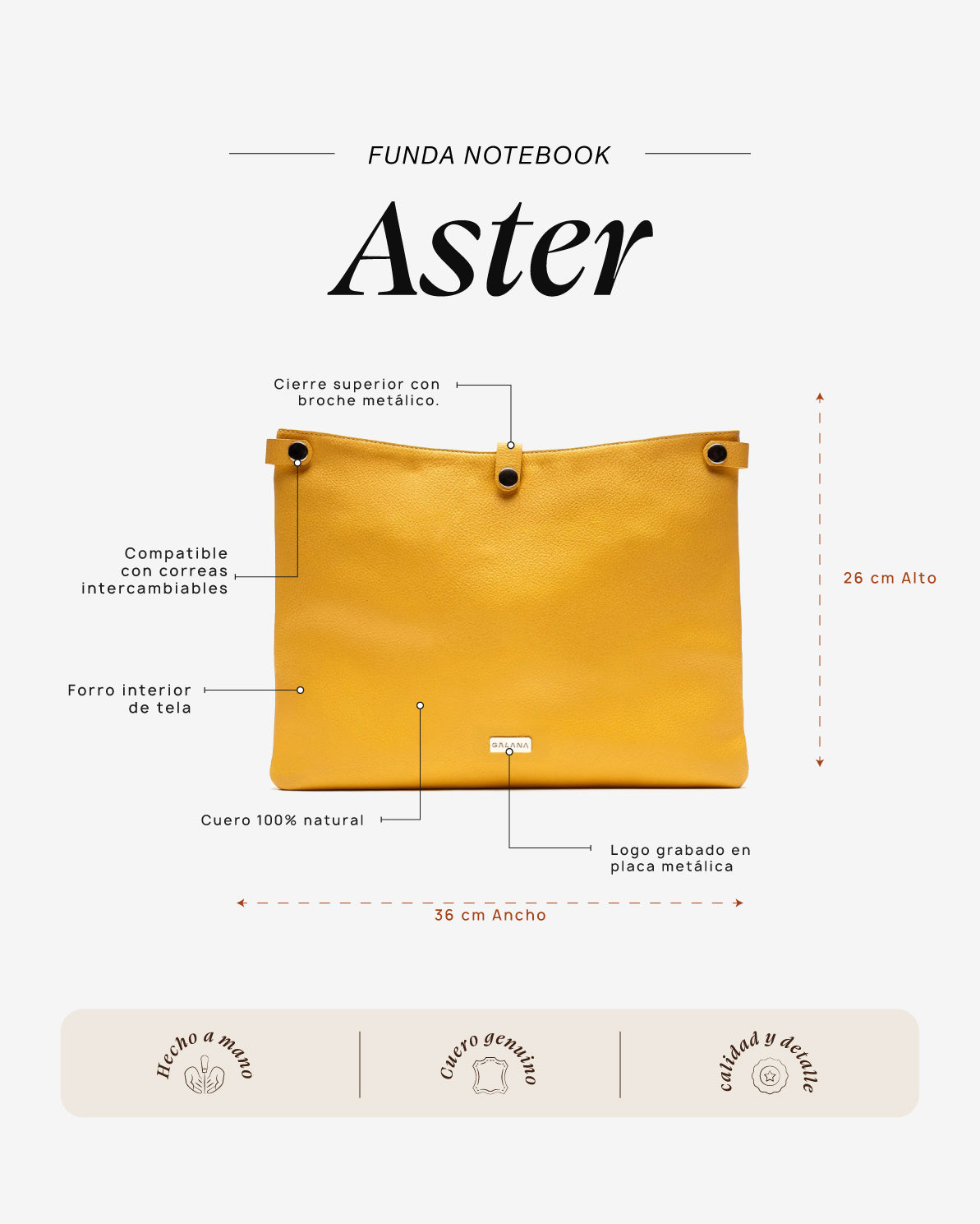 Funda Notebook Aster Amarillo