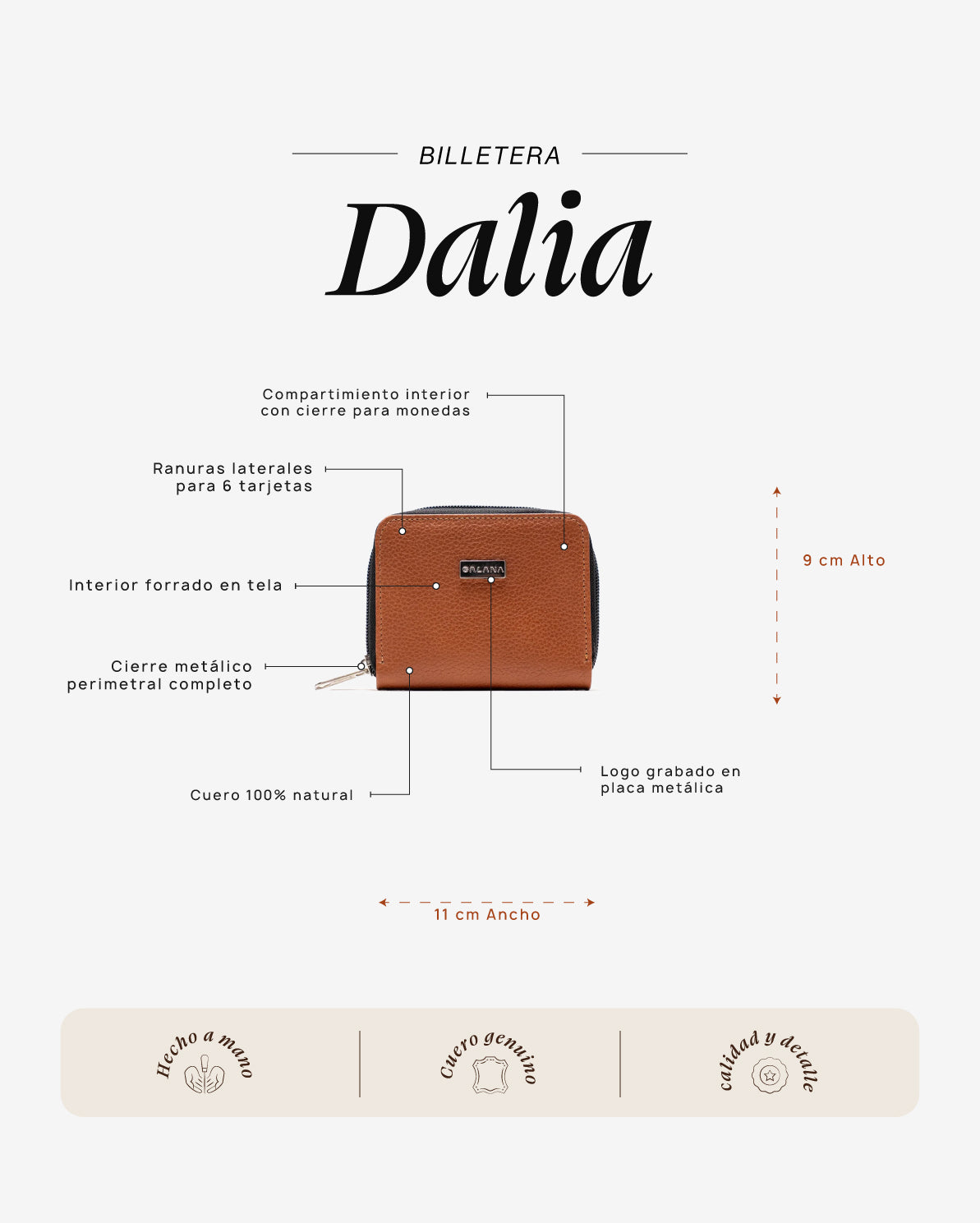 Billetera Dalia Cognac