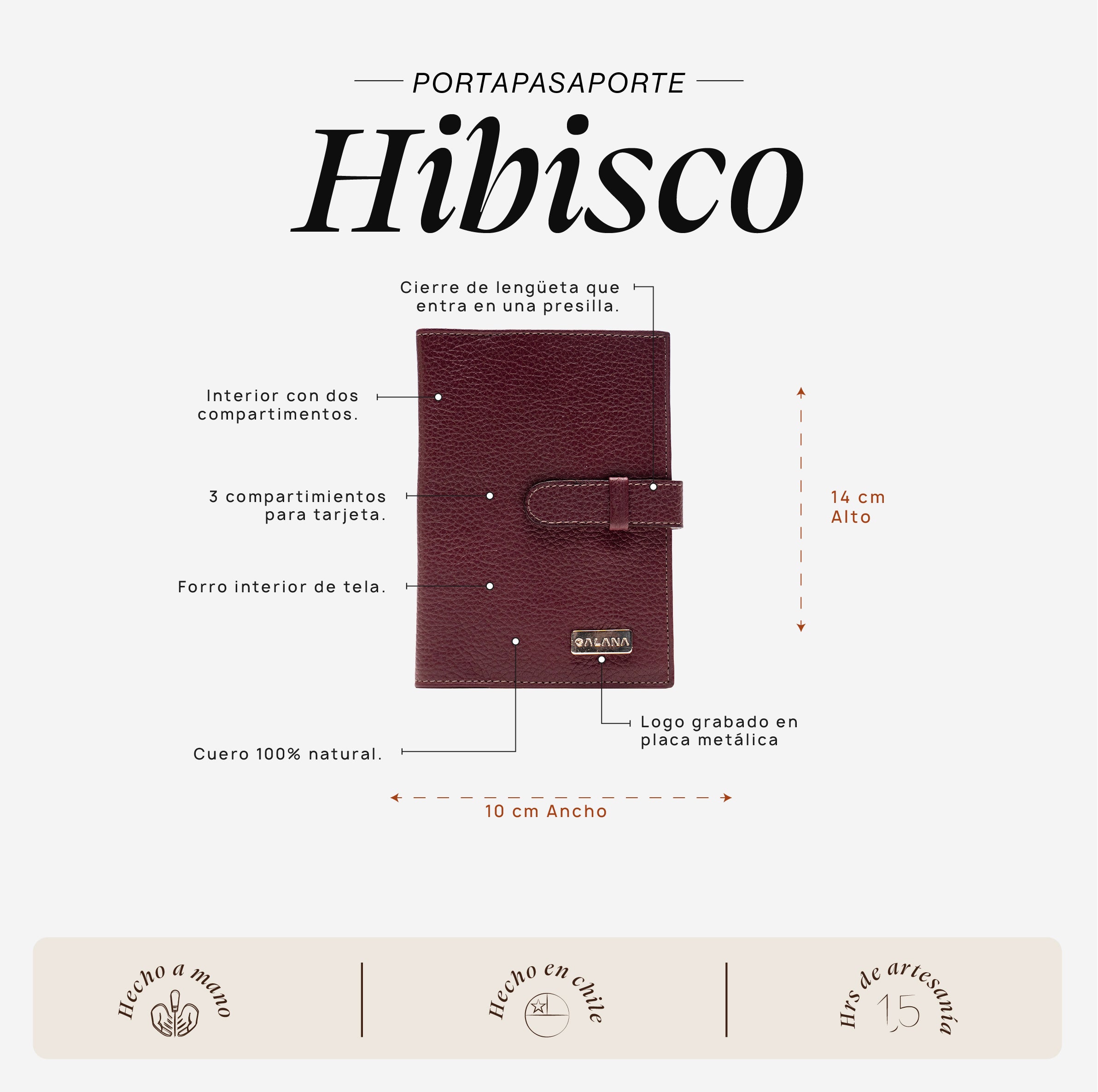 Portapasaporte Hibisco Cherry