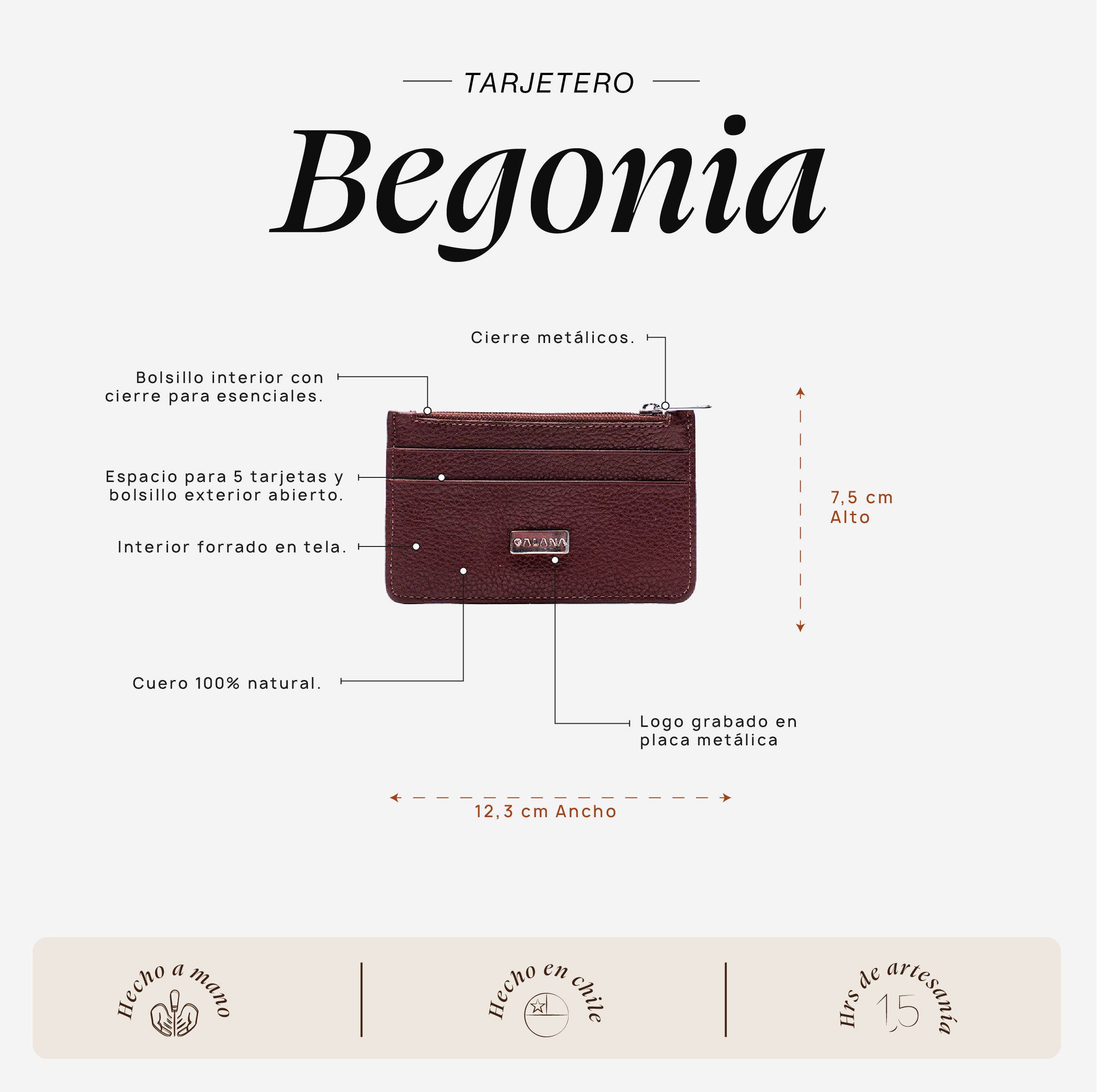 Tarjetero Begonia Cherry