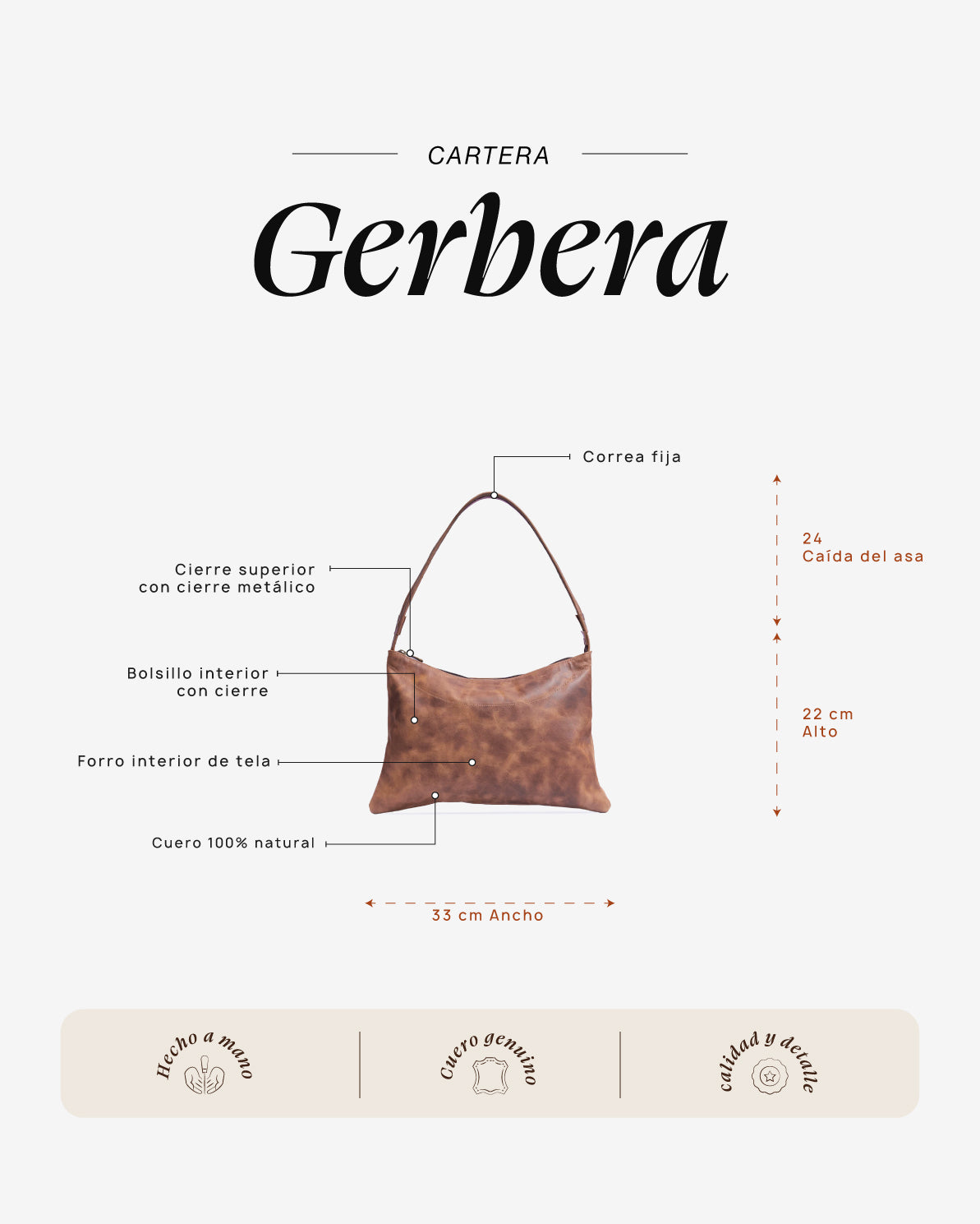 Cartera Gerbera Moca