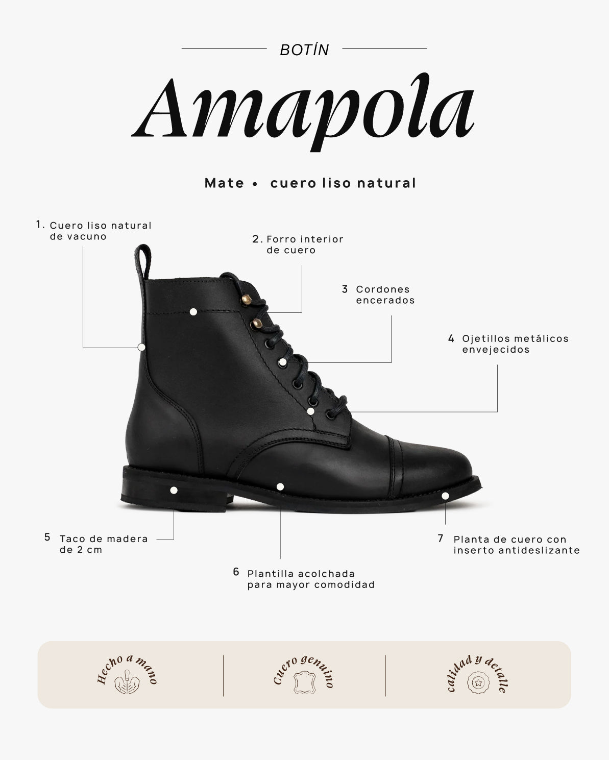 Botín Amapola Mate