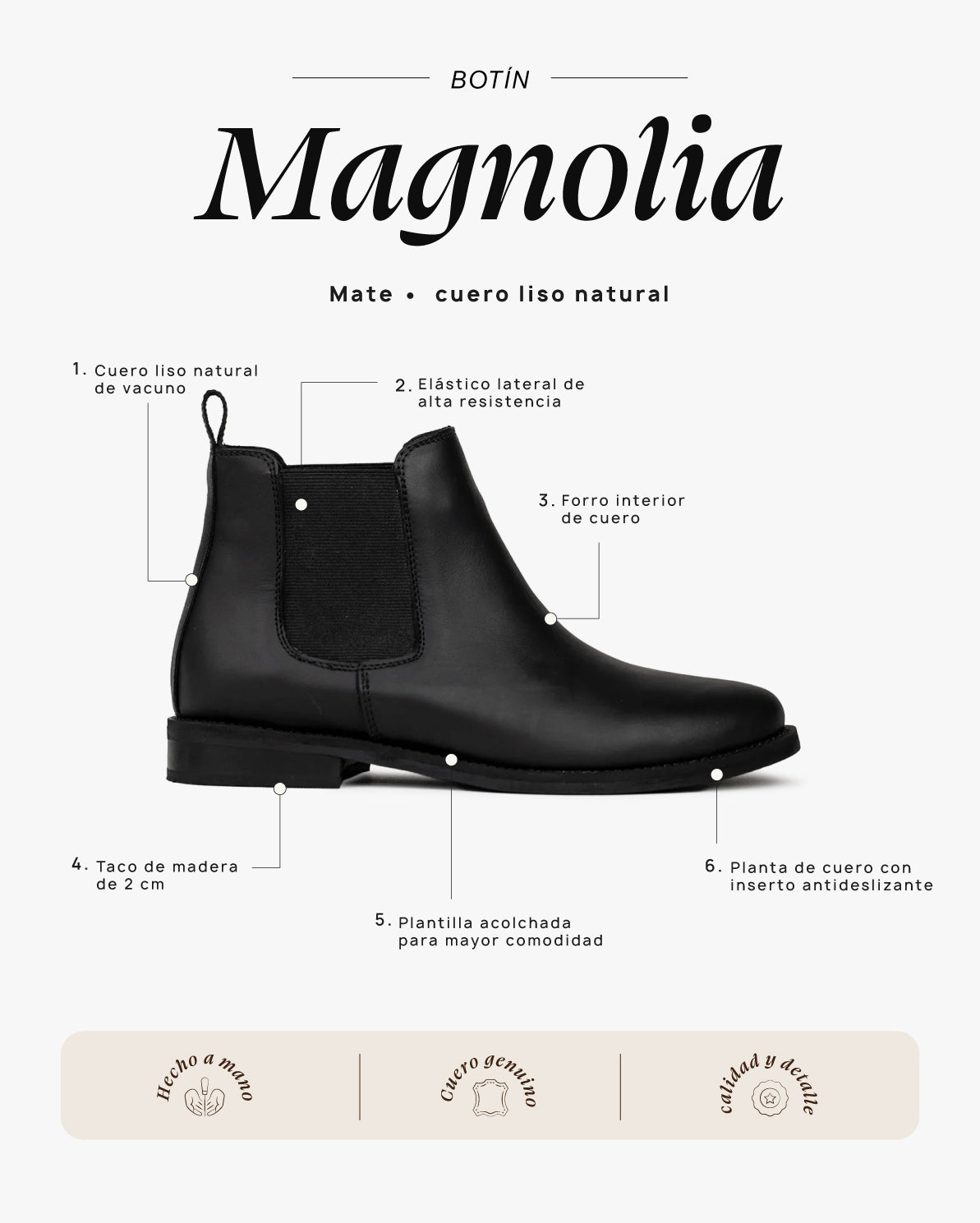Botín Magnolia Mate