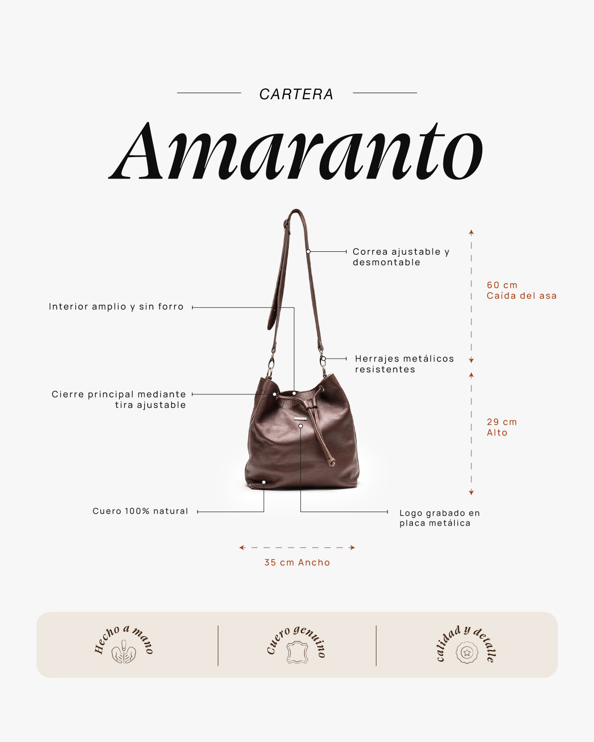 Cartera Amaranto Castaño