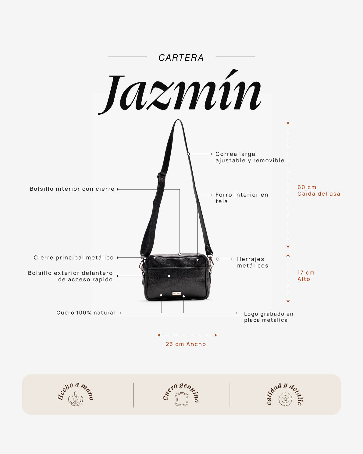 Cartera Jazmín Negro