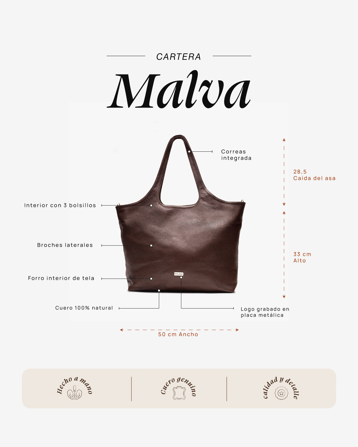 Cartera Malva Castaño