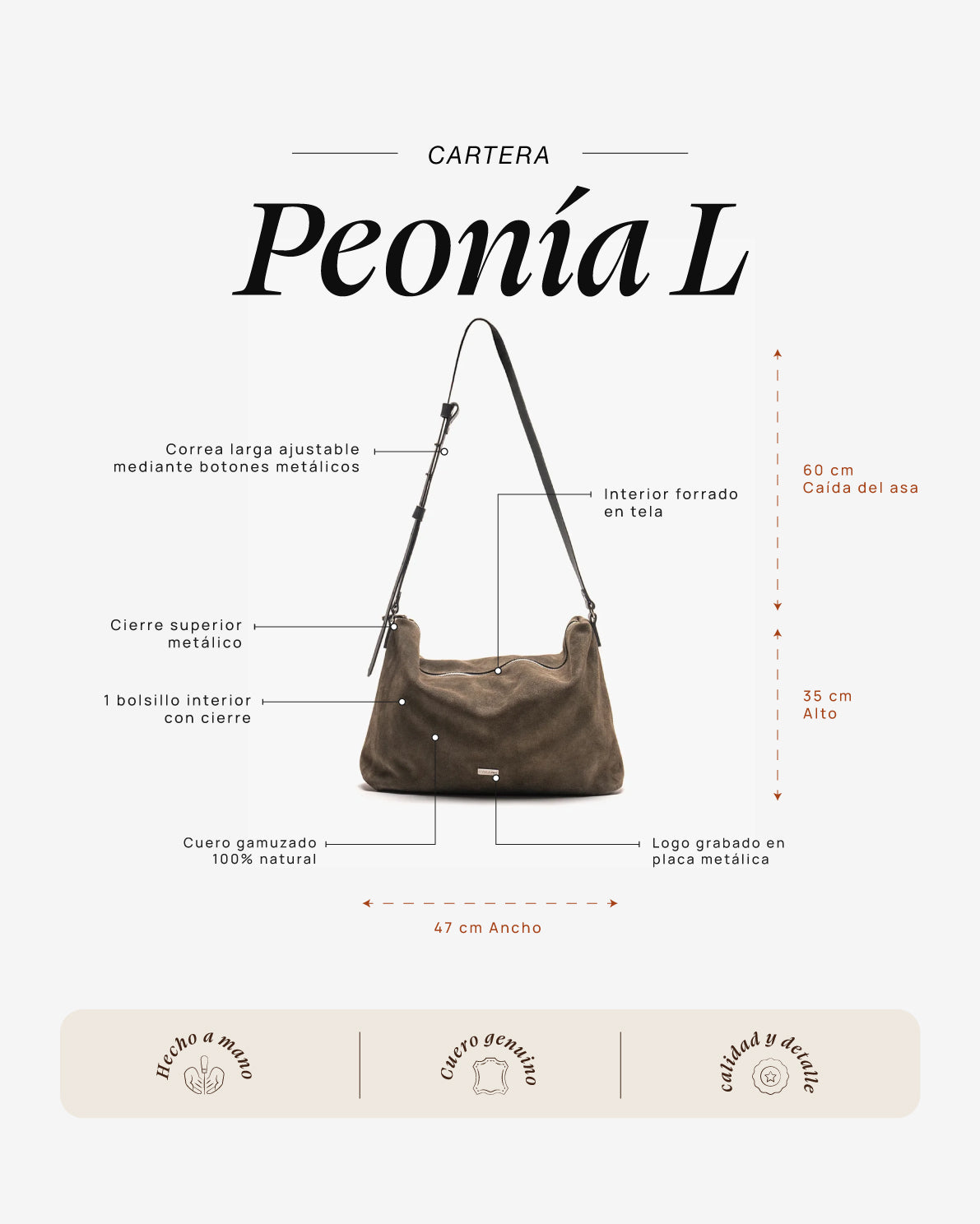Cartera Peonía L Musgo