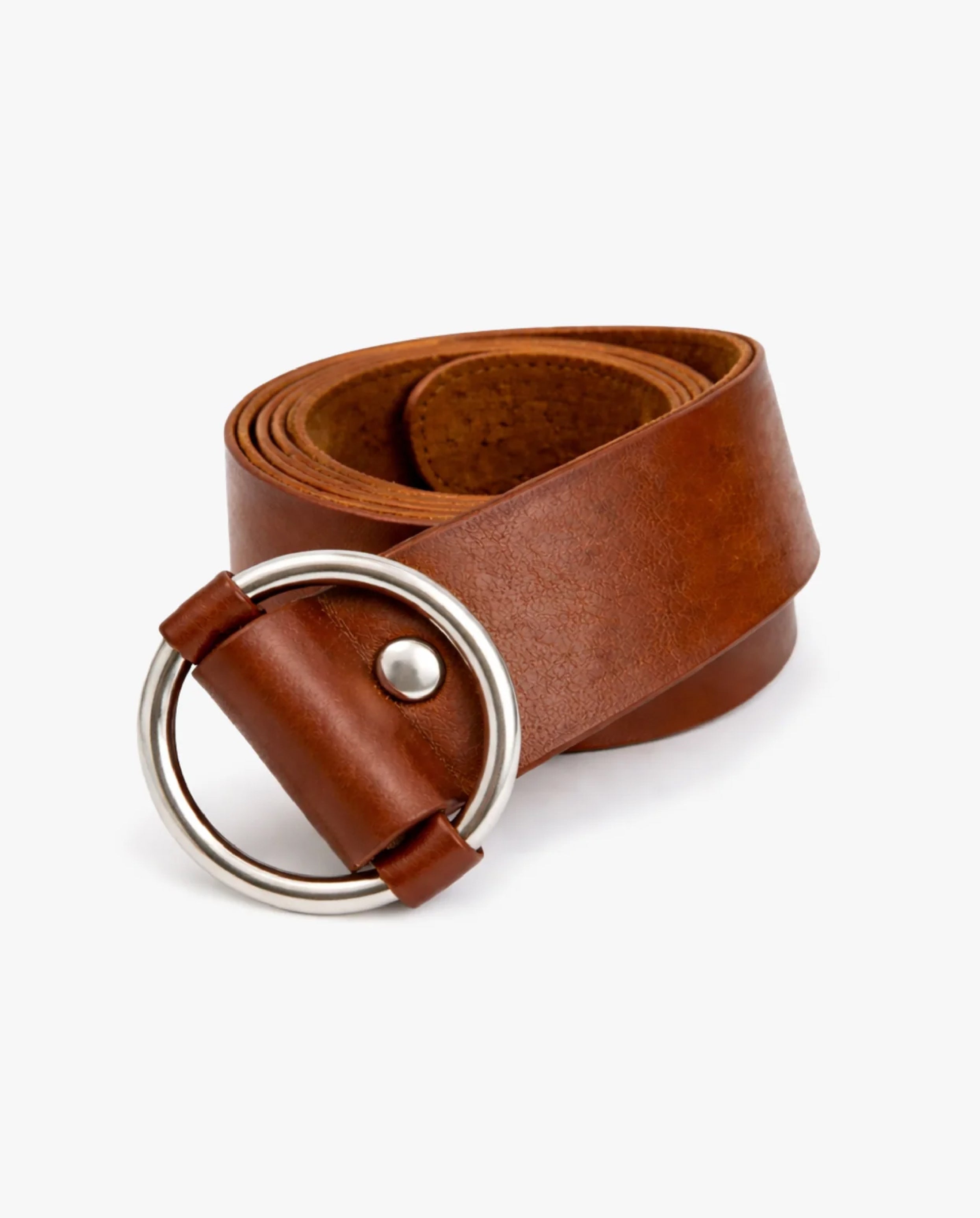 Cinturón Camelia Plateado Cognac