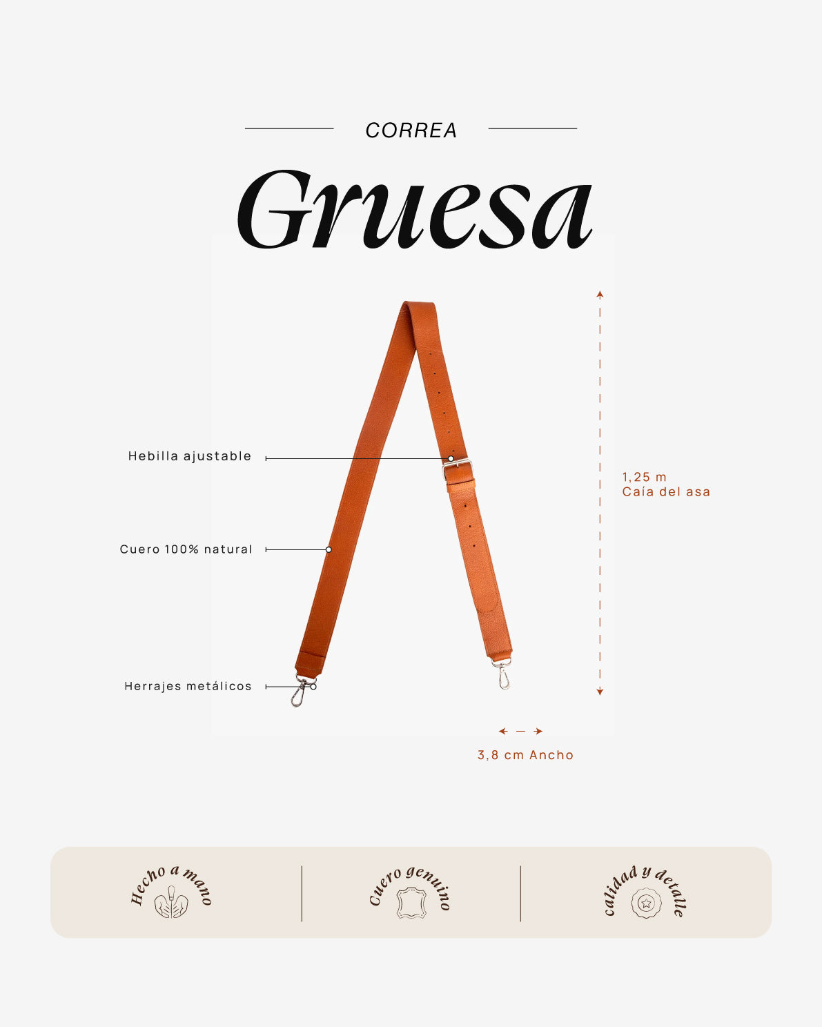 Correa Gruesa Cognac