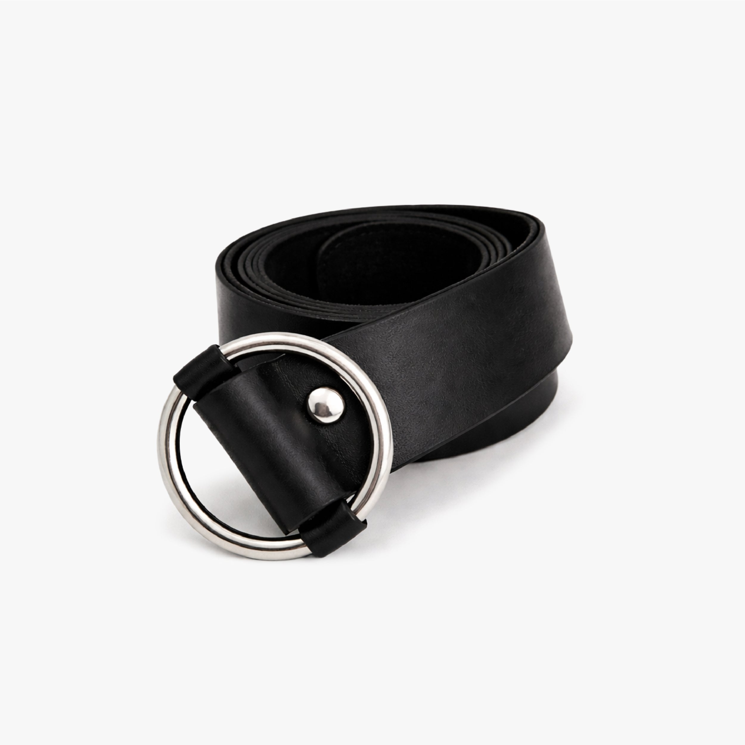 Cinturón Camelia Plateado Negro