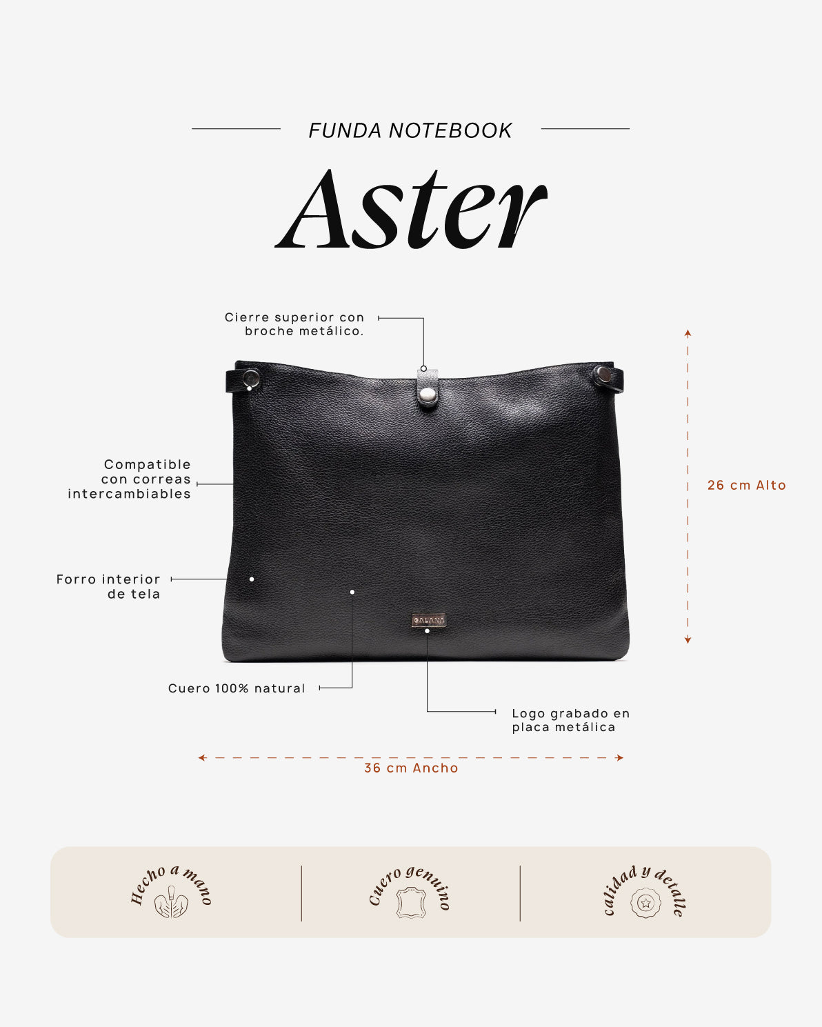 Funda Notebook Aster Negro