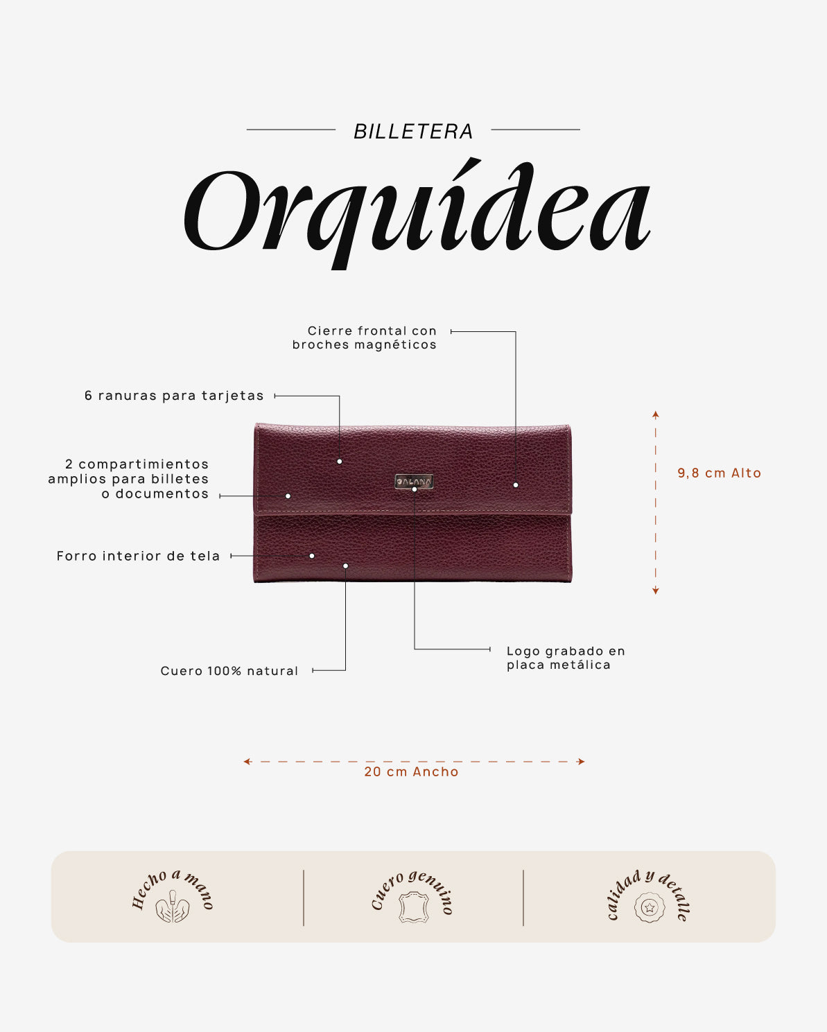Billetera Orquídea Cherry