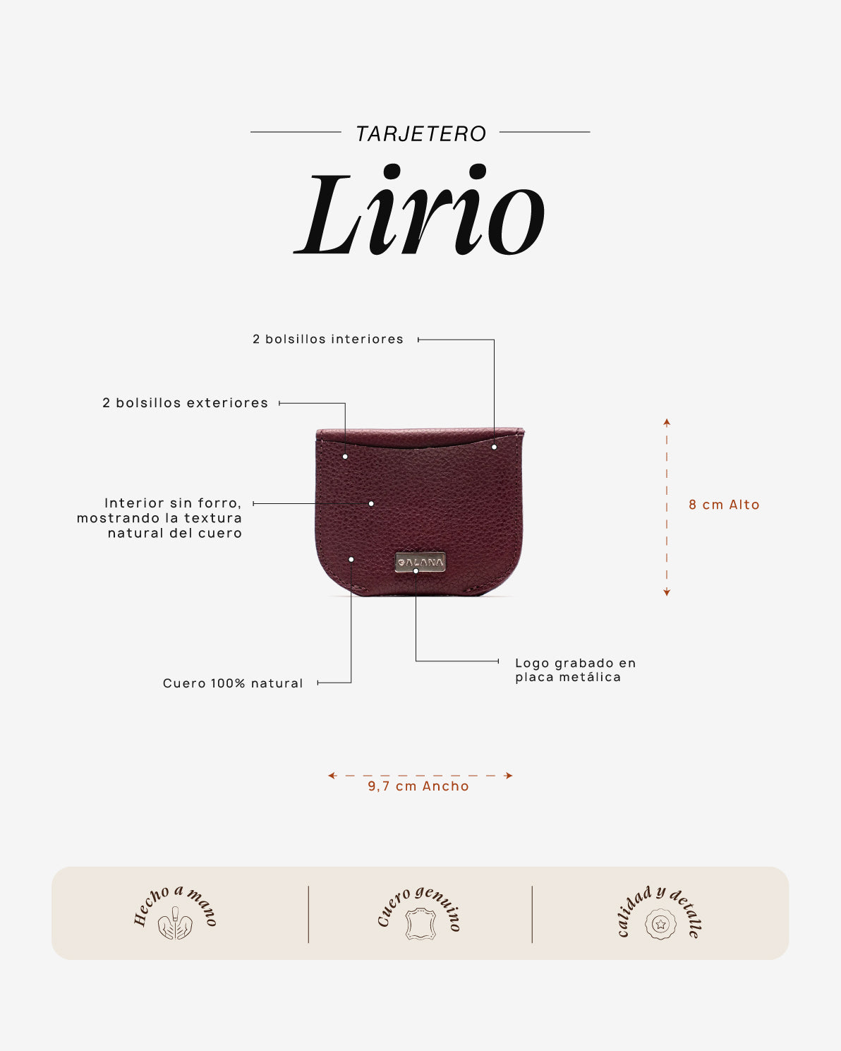 Tarjetero Lirio Cherry