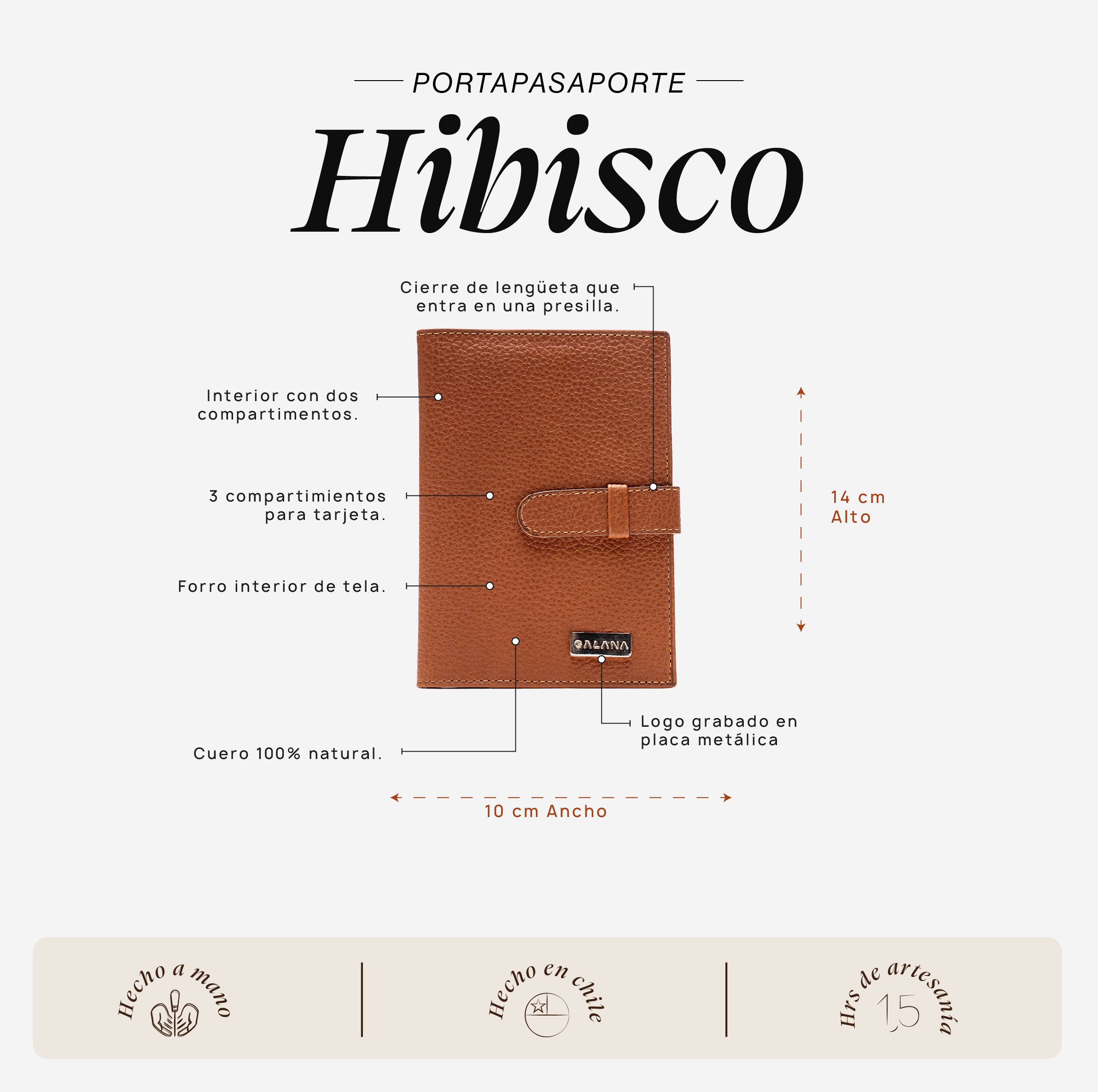 Portapasaporte Hibisco Moca