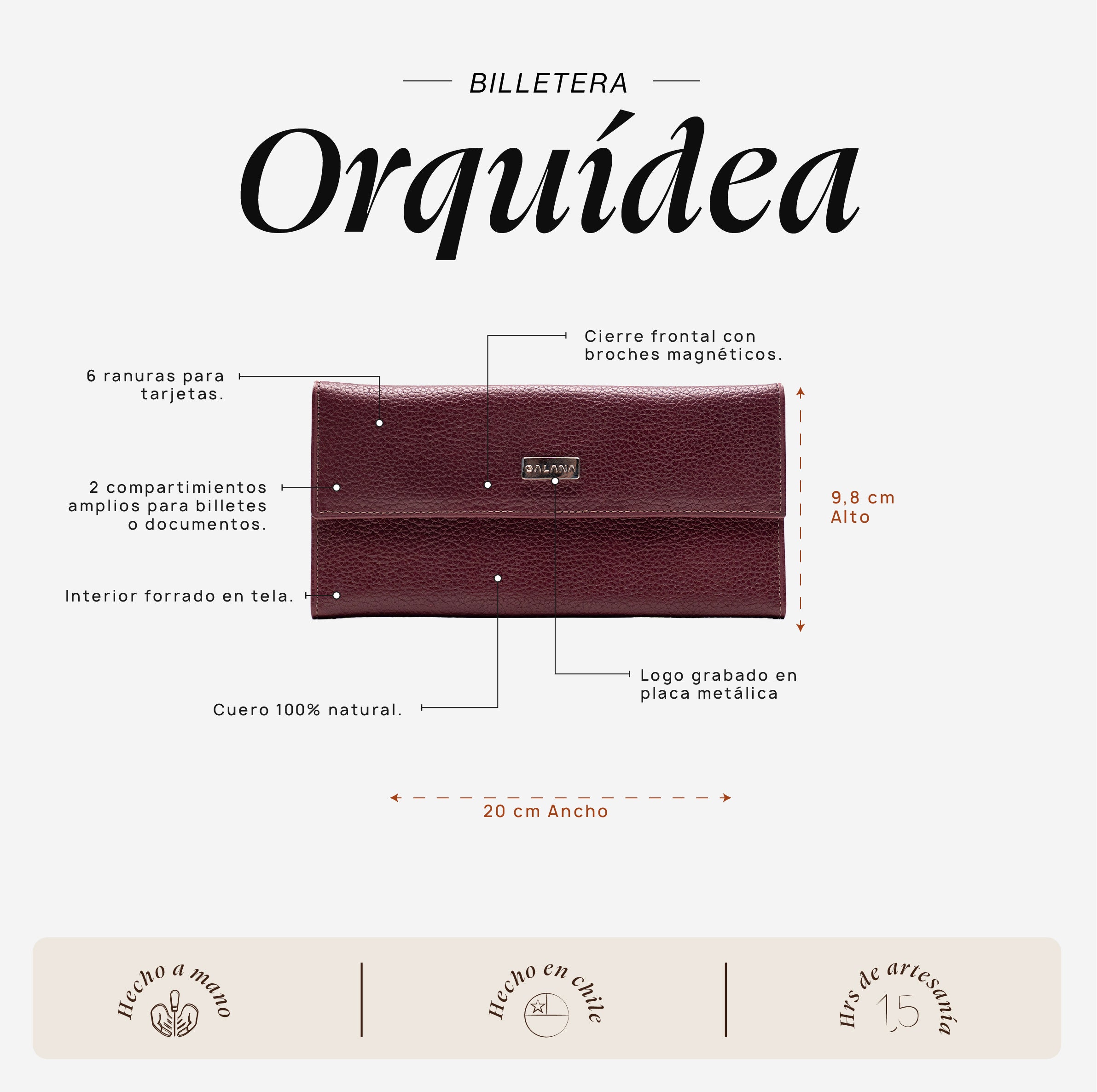 Billetera Orquídea Cherry