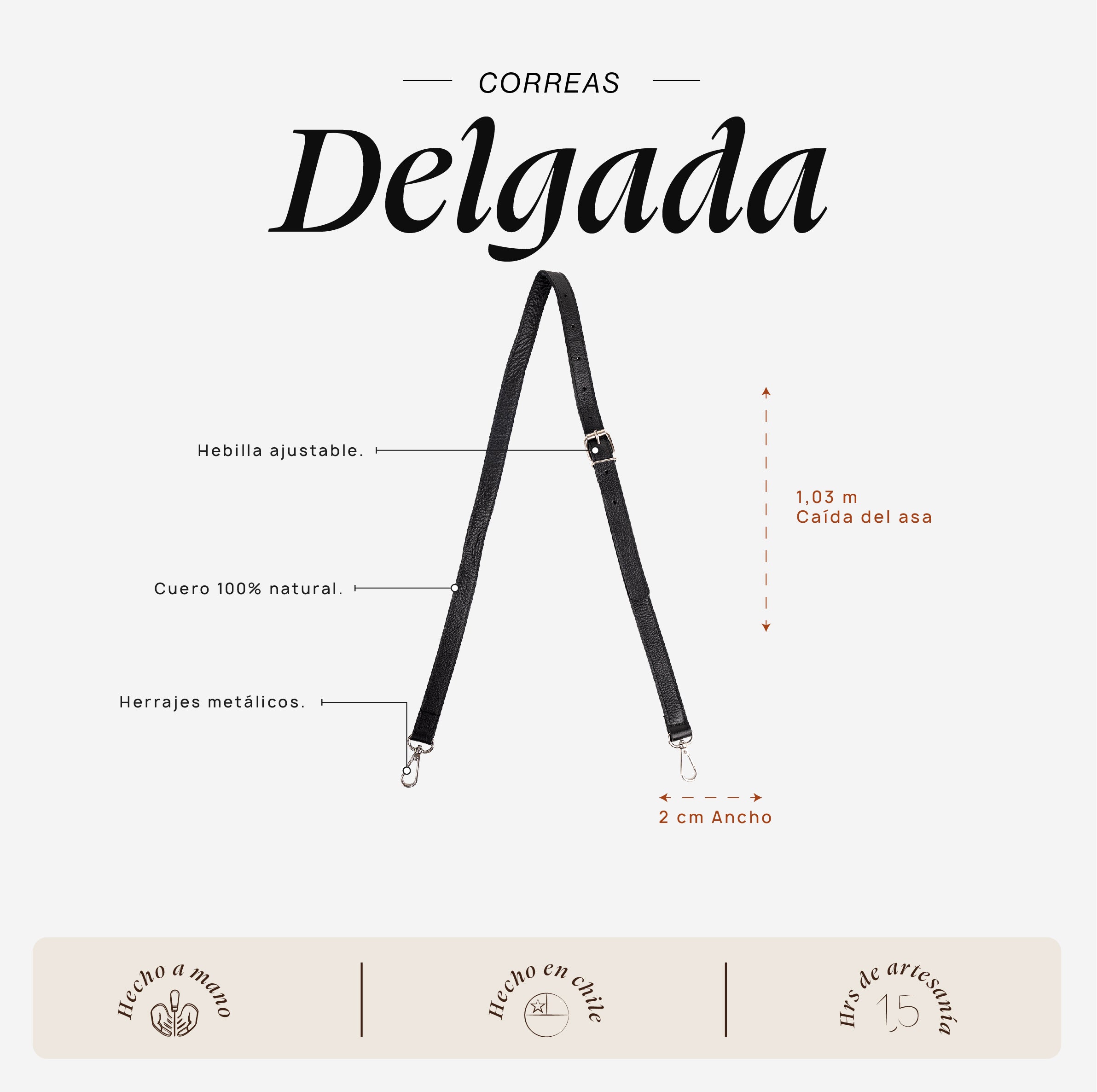 Correa Delgada Negro