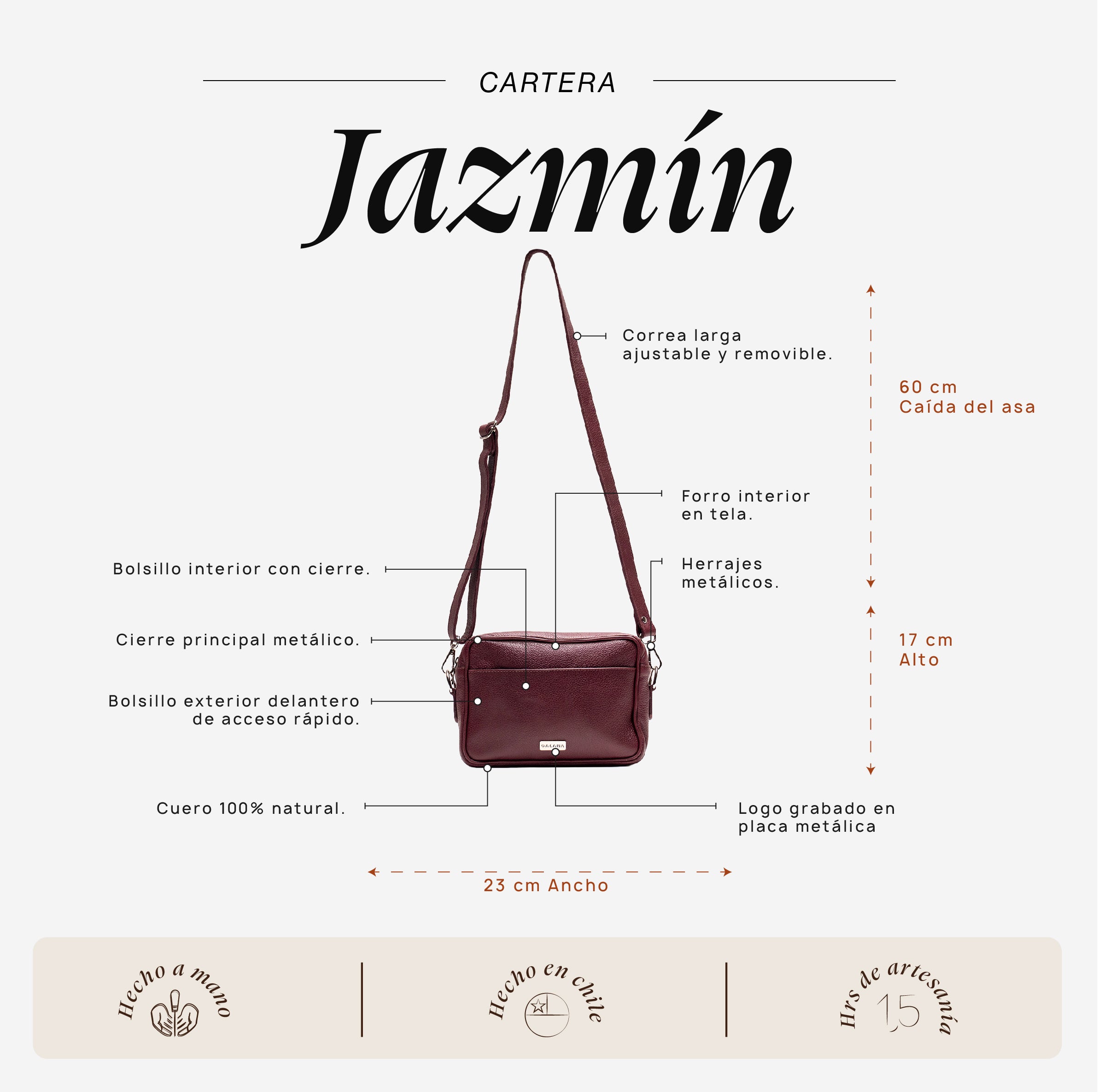 Cartera Jazmín Cherry