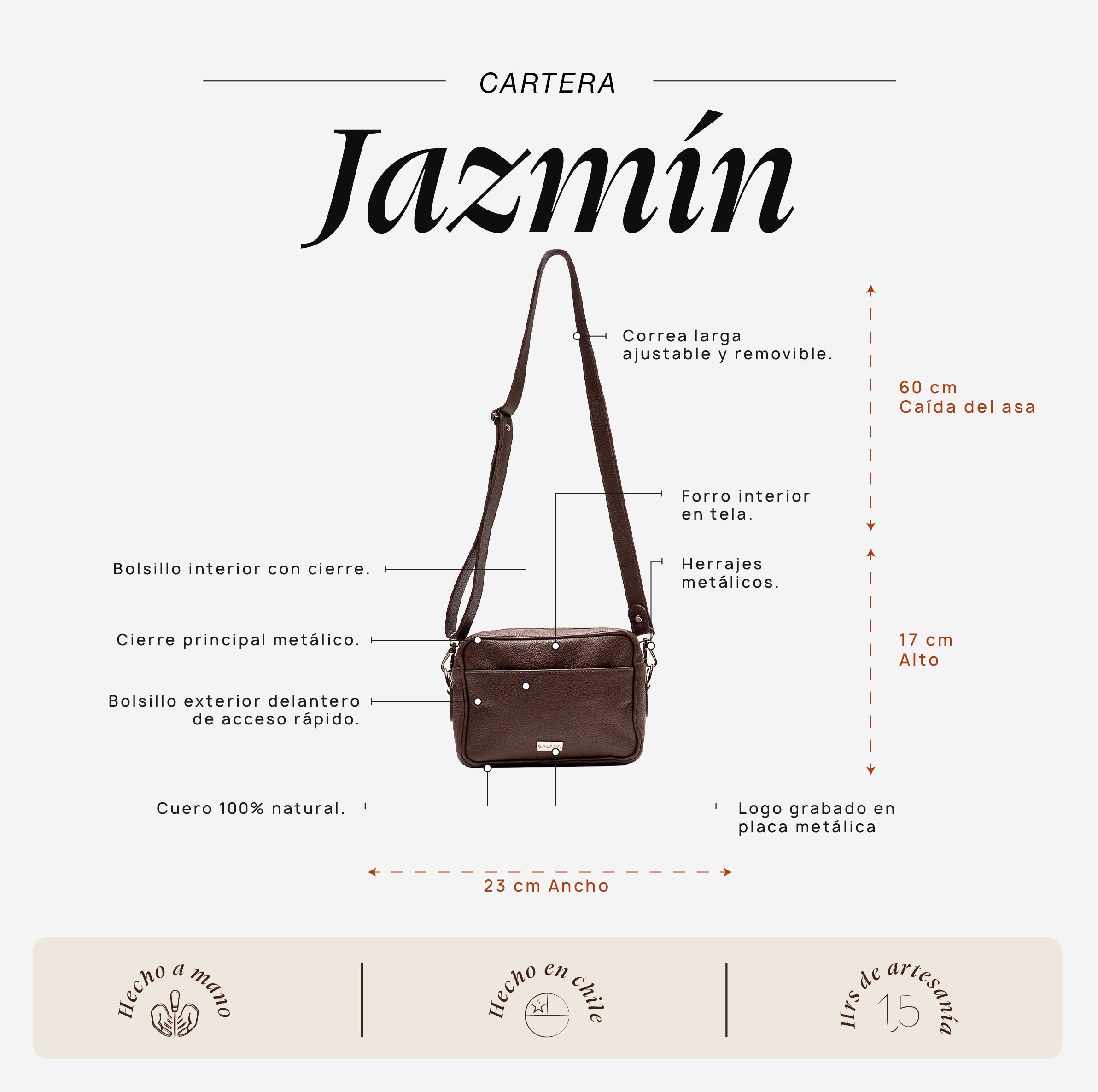 Cartera Jazmín Chocolate