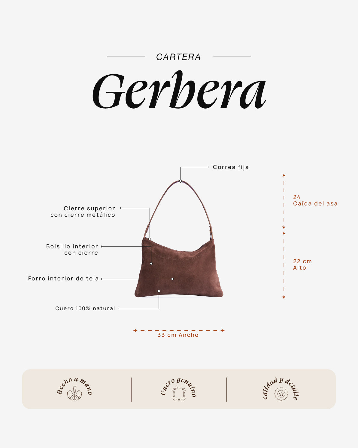 Cartera Gerbera Cacao