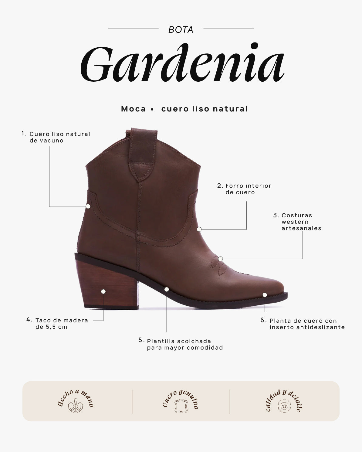 Bota Gardenia Moca