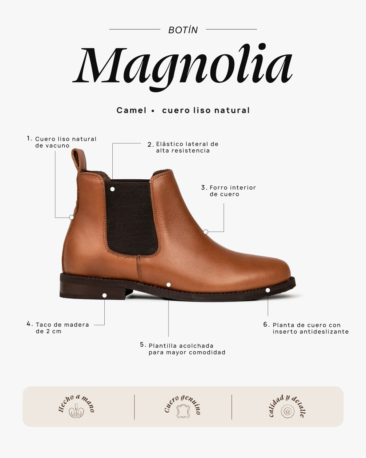 Botín Magnolia Camel