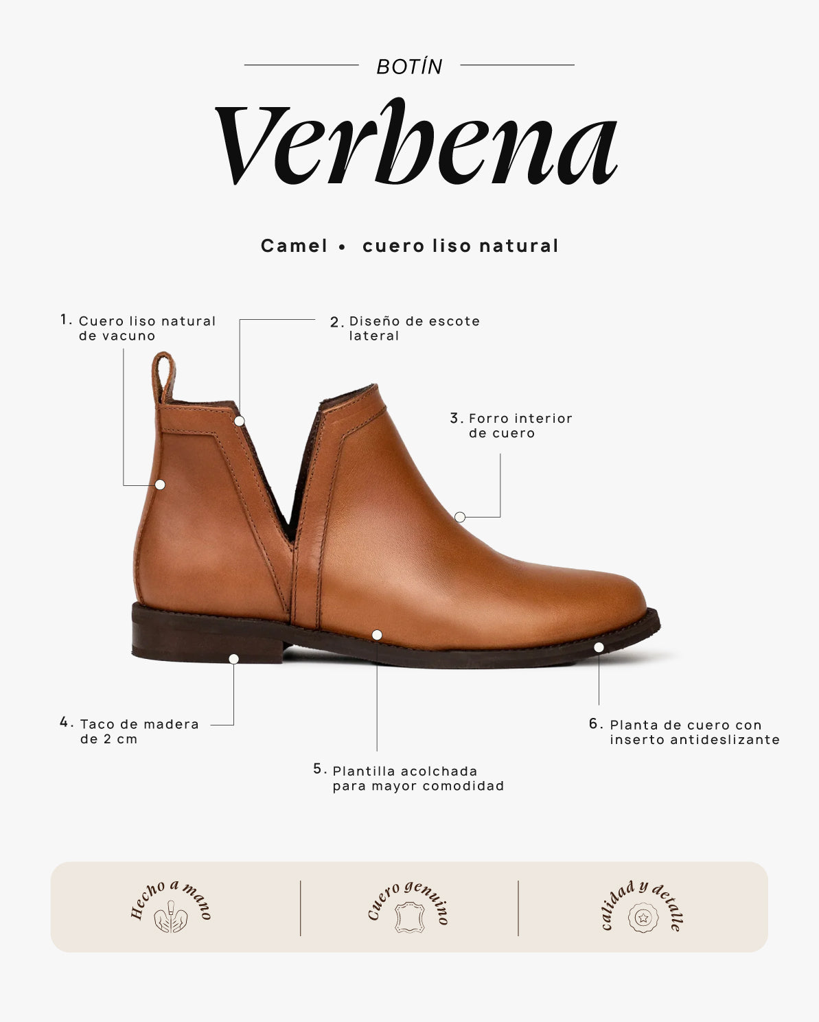 Botín Verbena Camel