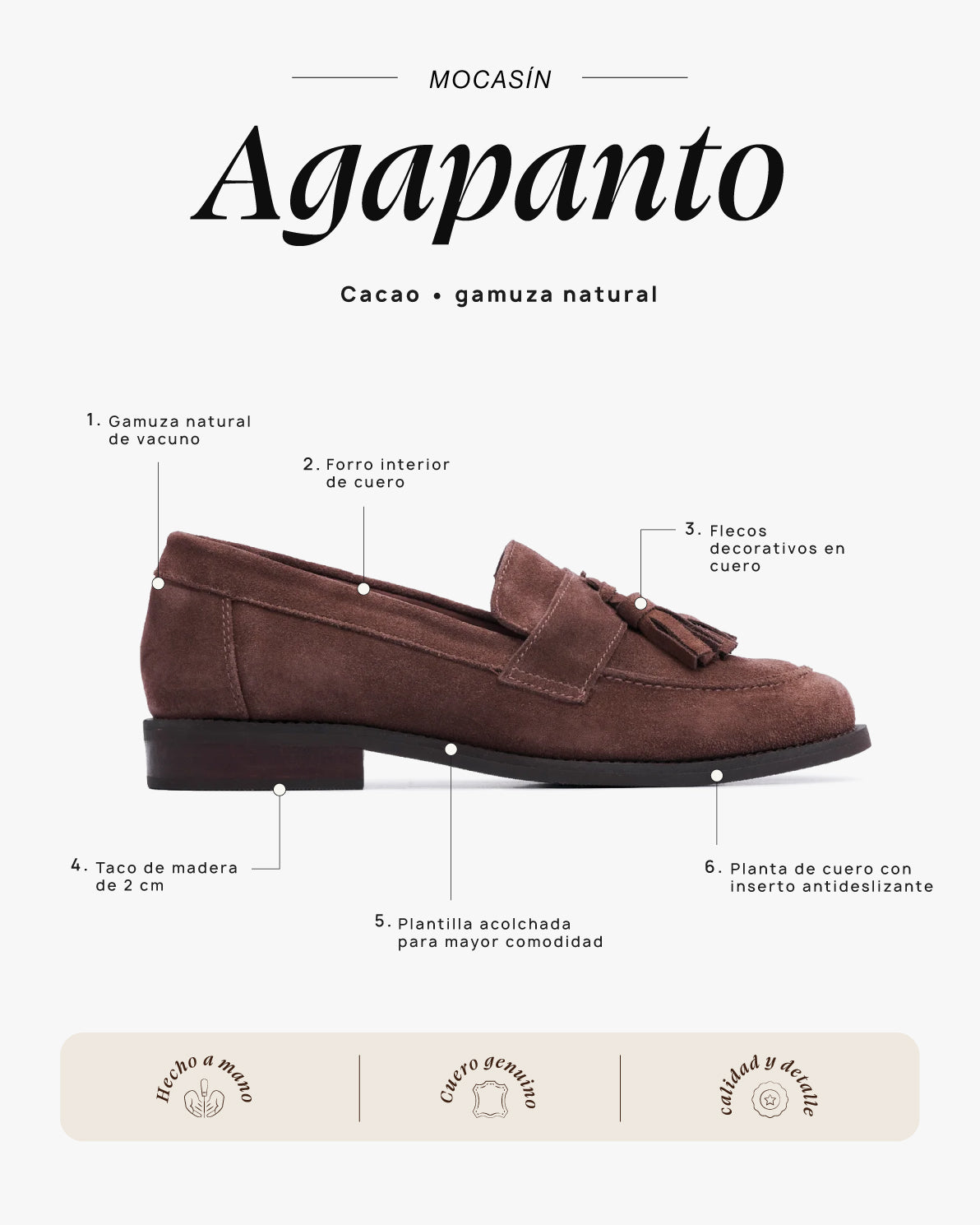 Mocasín Agapanto Cacao