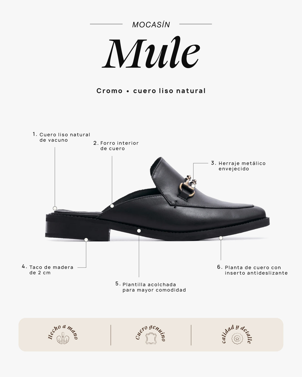 Mocasín Mule Cromo